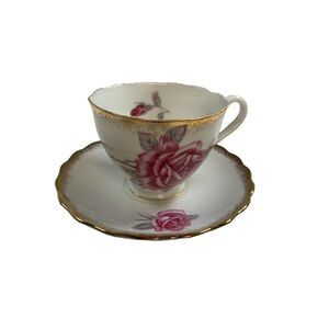 Vintage Royal Standard Cabbage Pink "Orleans Rose" teacup and saucer Japan